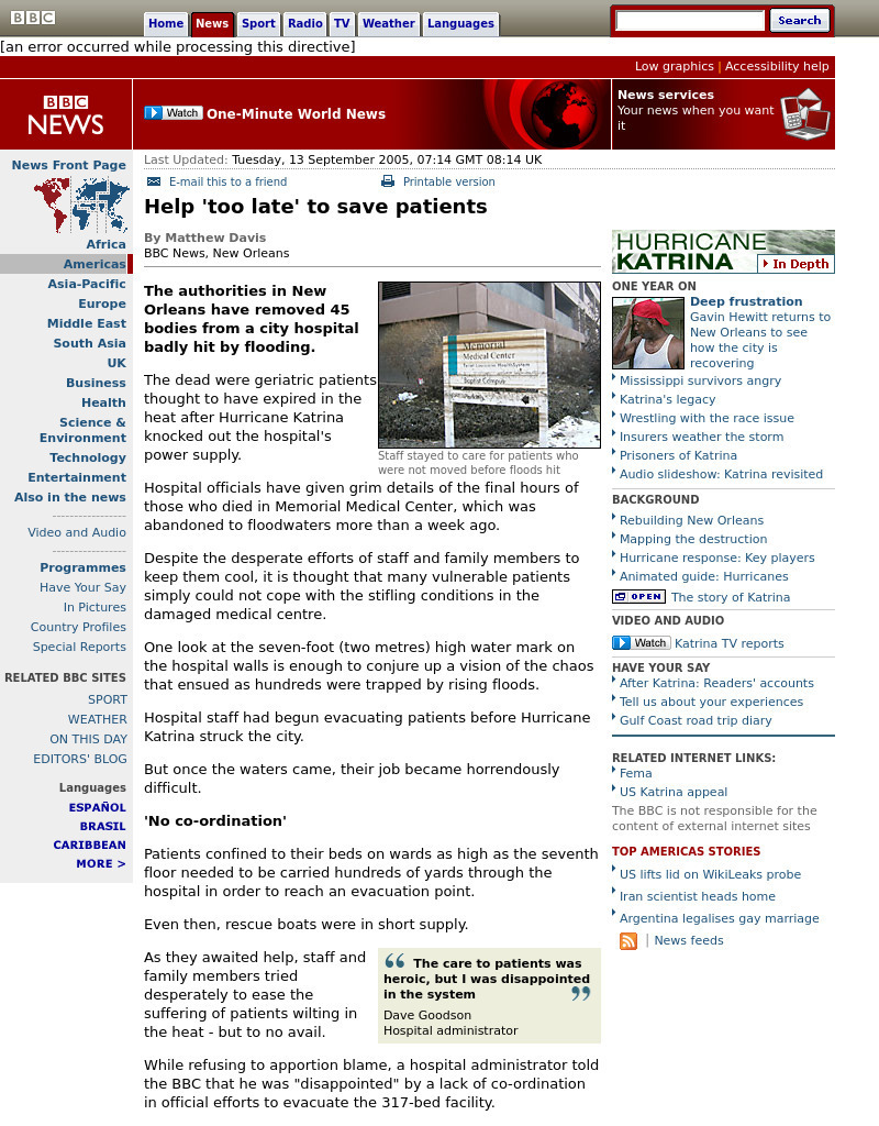 Bbc: Help 'Too Late' to Save Patients Handout