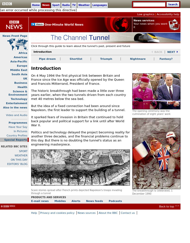 Bbc: The Channel Tunnel Handout