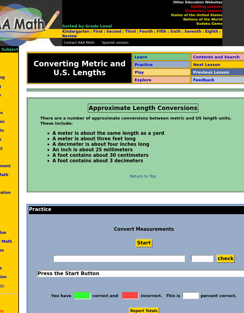 Aaa Math: Converting Metric and u.s. Length Unit Plan