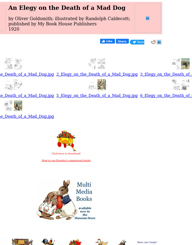 Children's Books Online: An Elegy on the Death of a Mad Dog eBook