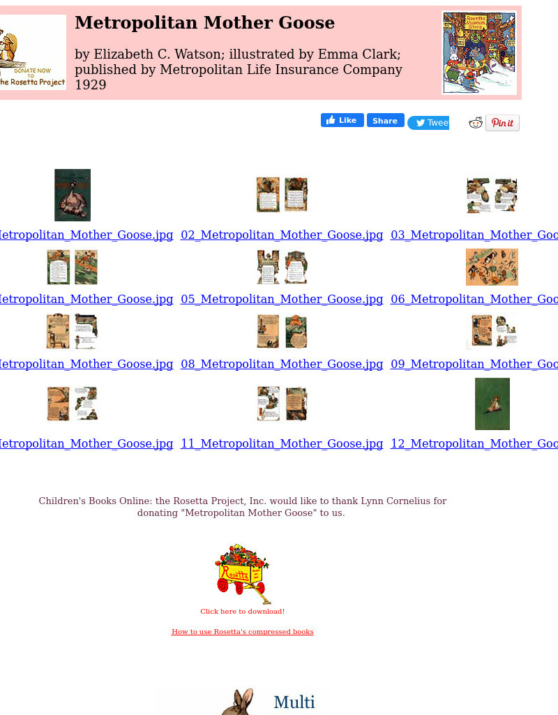 Children's Books Online: Metropolitan Mother Goose eBook