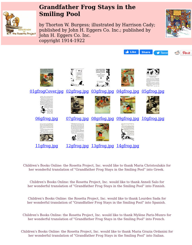 Children's Books Online: Grandfather Frog Stays in the Smiling Pool eBook