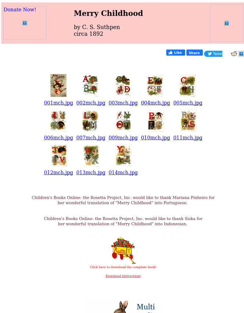 Children's Books Online: Merry Childhood eBook