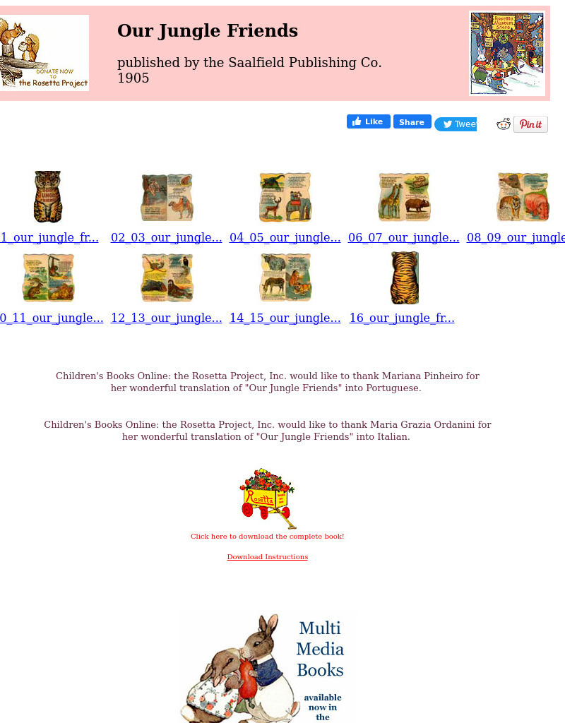 Children's Books Online: Our Jungle Friends eBook