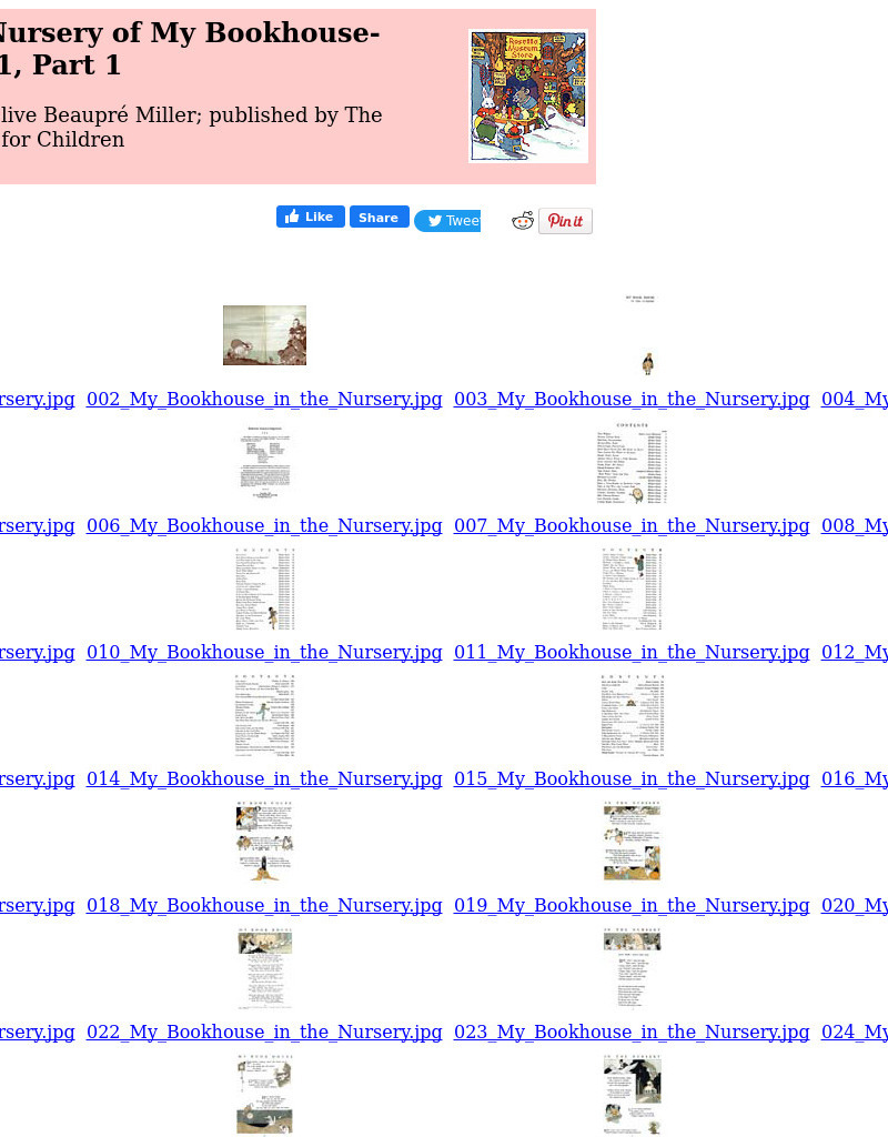 Children's Books Online: In the Nursery of My Bookhouse Volume1, Part 1 eBook