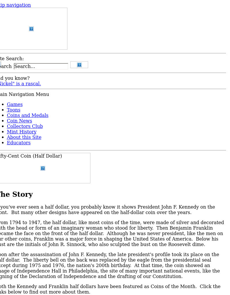 U.s. Mint: Circulating Coins: Fifty Cent Coin (Half Dollar) Handout