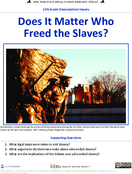 Emancipation: Does It Matter Who Freed the Slaves? Unit Plan