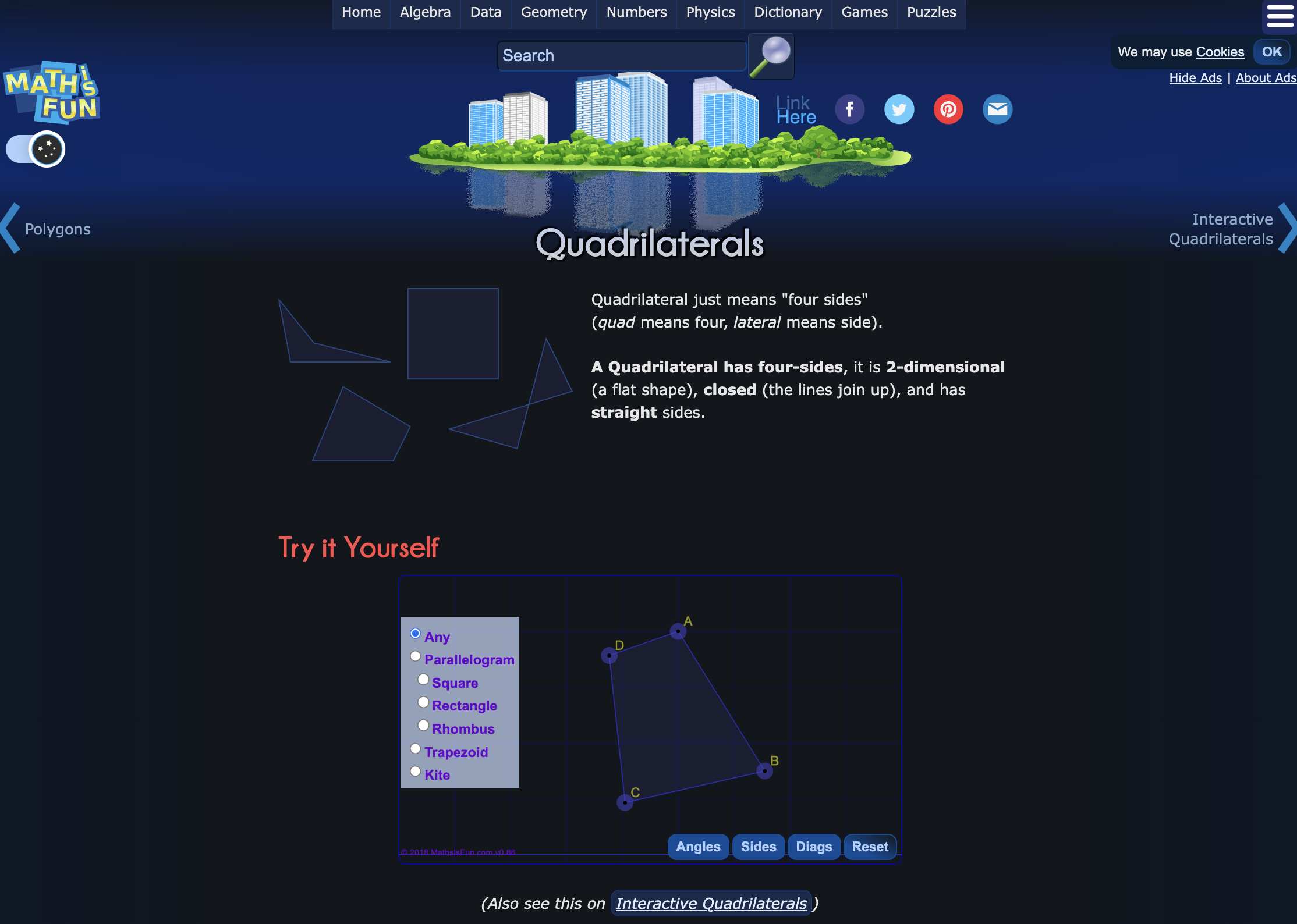Math Is Fun: Quadrilaterals Activity