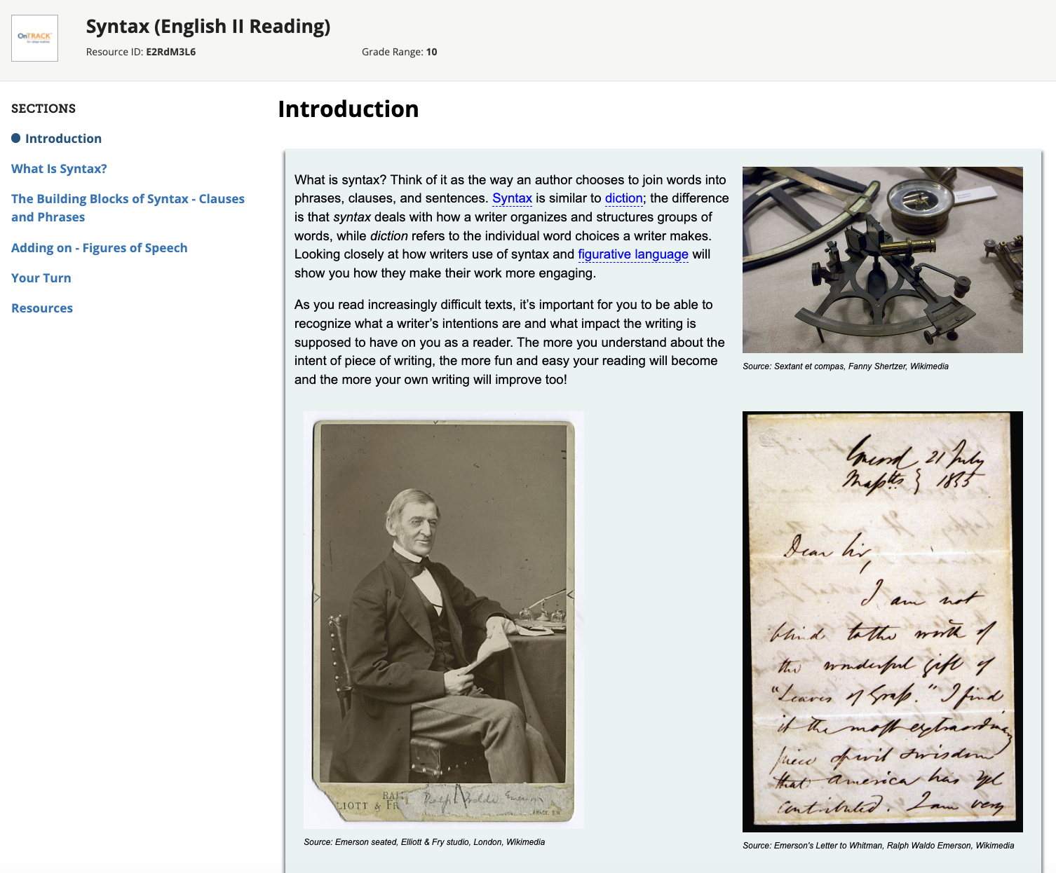 Syntax (English II Reading) Interactive