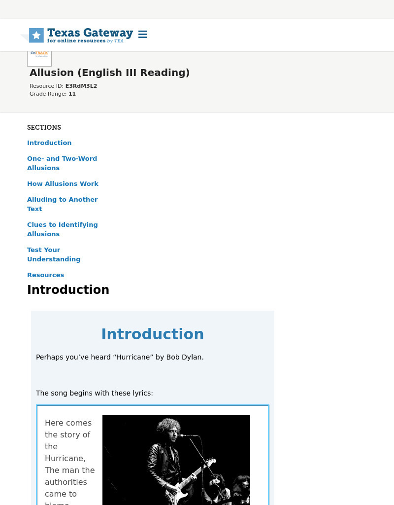 Allusion (English III Reading) Interactive