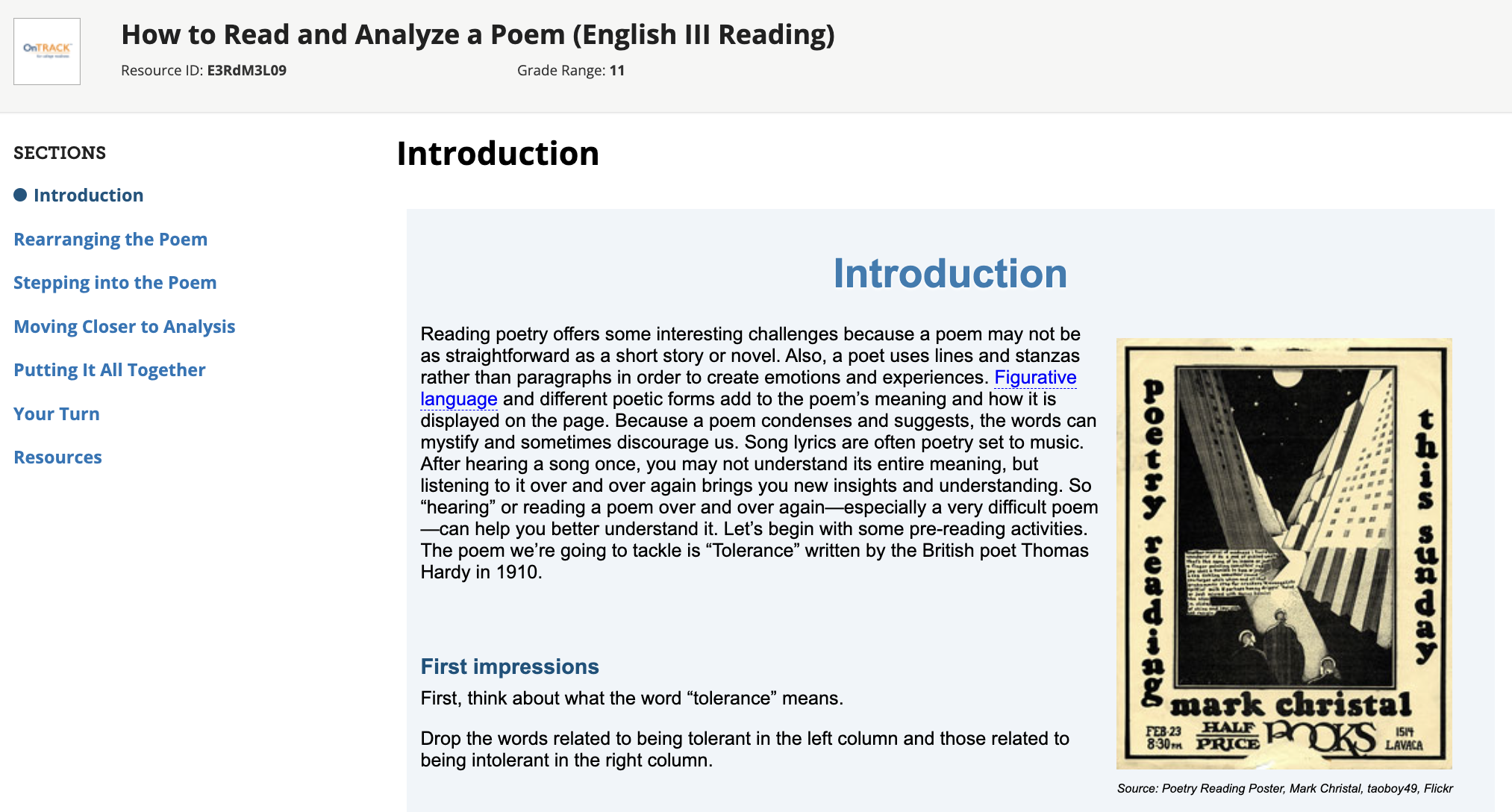How to Read and Analyze a Poem (English III Reading) Interactive