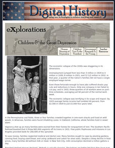 Digital History: Explorations: Children & the Great Depression Website