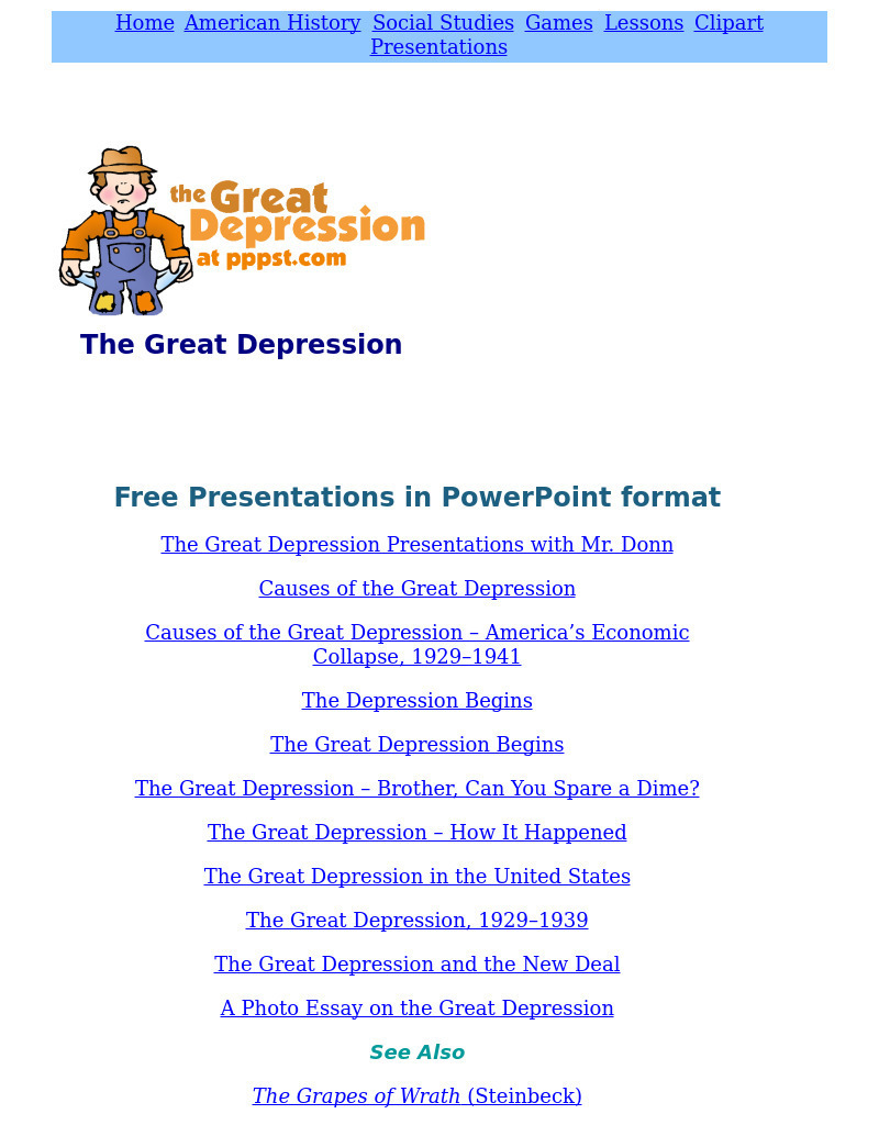 The Great Depression Website