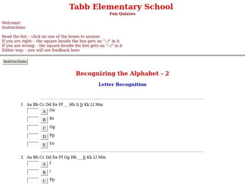 Letter Recognition Worksheet