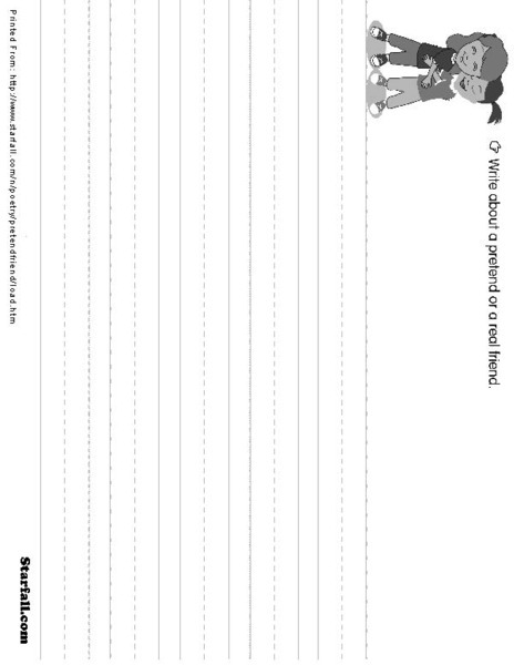 My Pretend Friend Writing