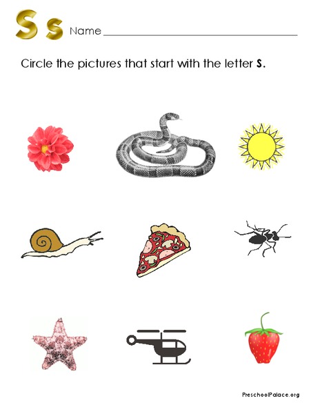 Letter S Lesson Plan