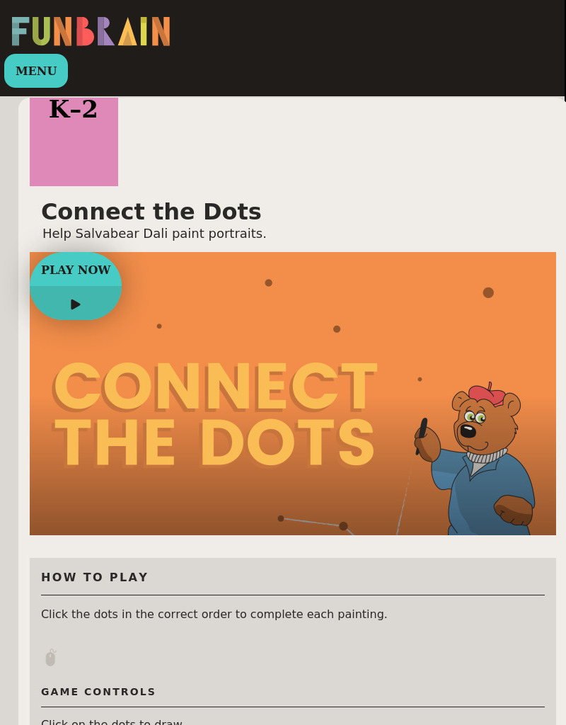 Fun Brain: Connect the Dots (Number Sequencing and Letter Recognition Games) Interactive