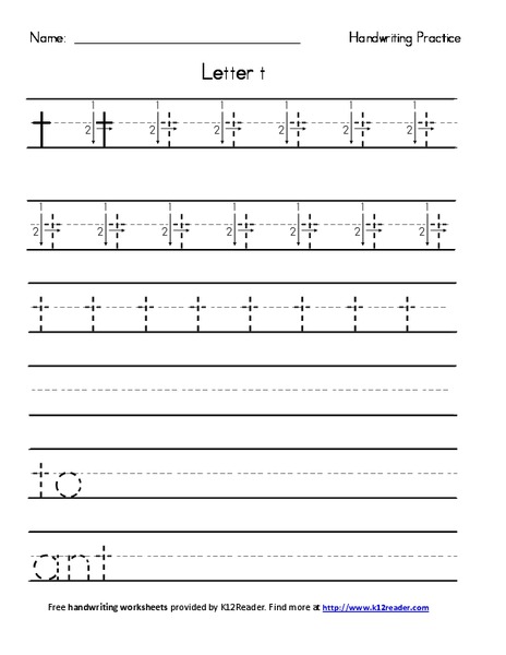 Letter t Worksheet