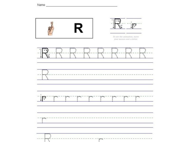 Letter Rr: Sign Language Interactive