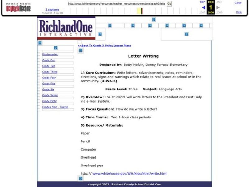 Letter to the President Lesson Plan