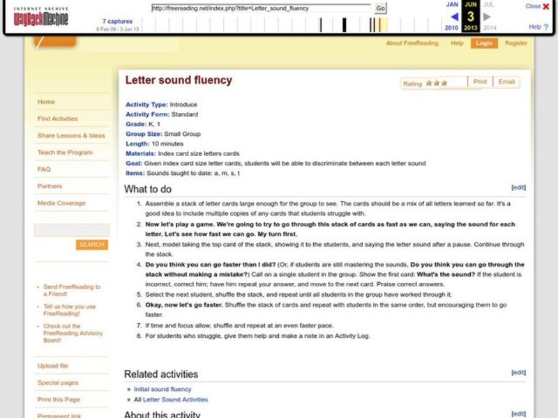 Letter Sound Fluency Lesson Plan