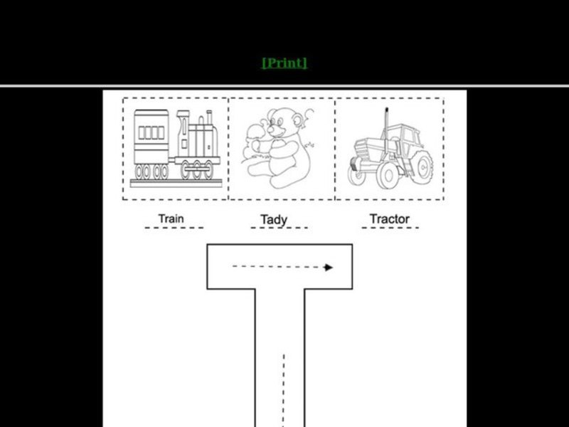 Letter Tt Words and Pictures Worksheet