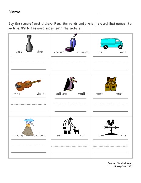 Letter V Lesson Plan