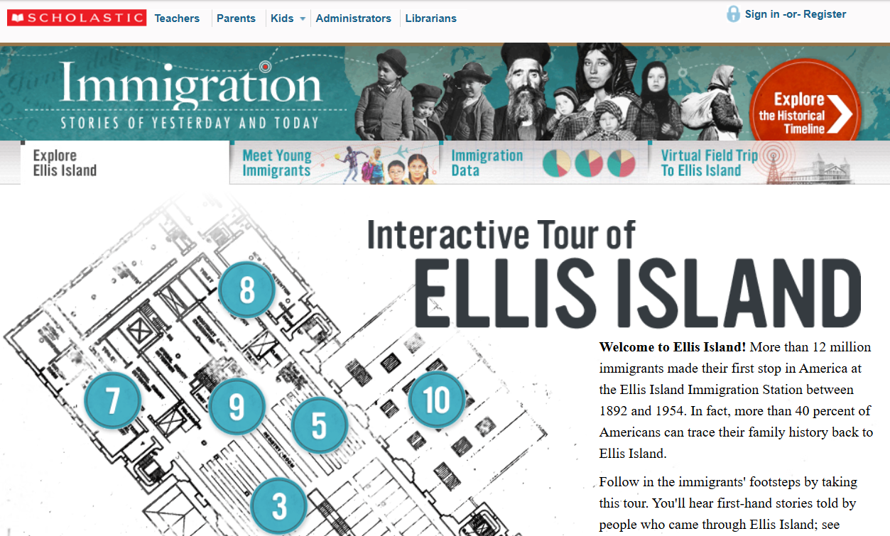 Scholastic: An Interactive Tour of Ellis Island Interactive