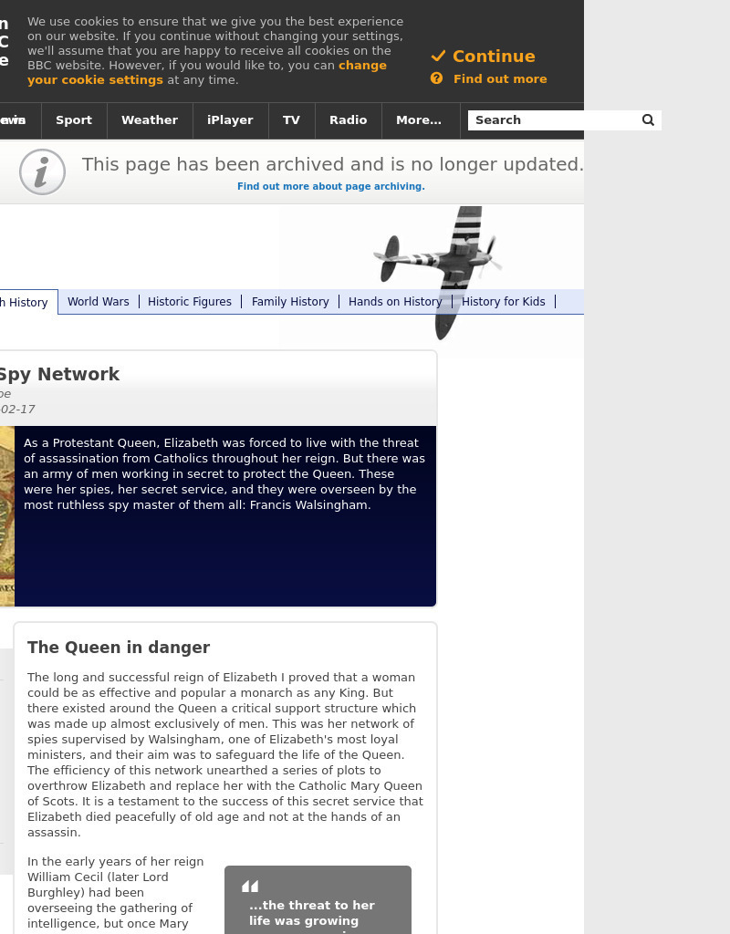 Bbc: Elizabeth's Spy Network Website