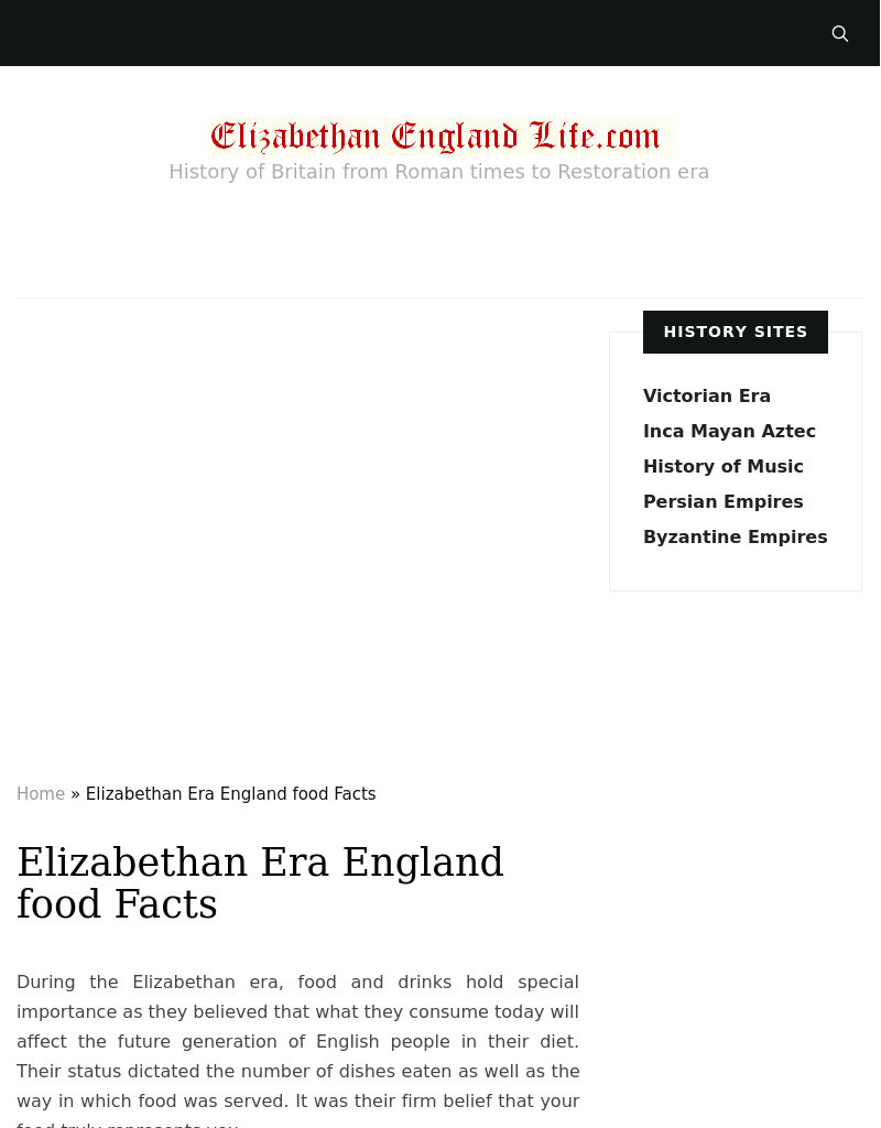 Elizabethan England Life: The Elegance in Every Elizabethan England Food Handout