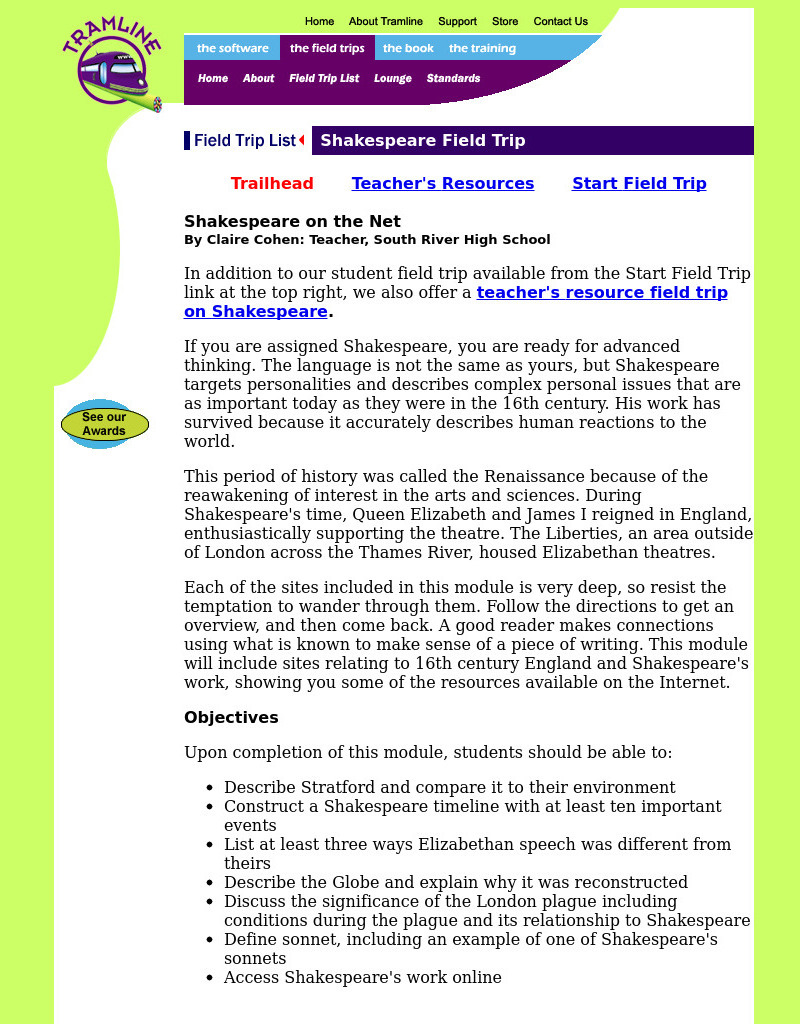 A Virtual Field Trip: William Shakespeare Interactive