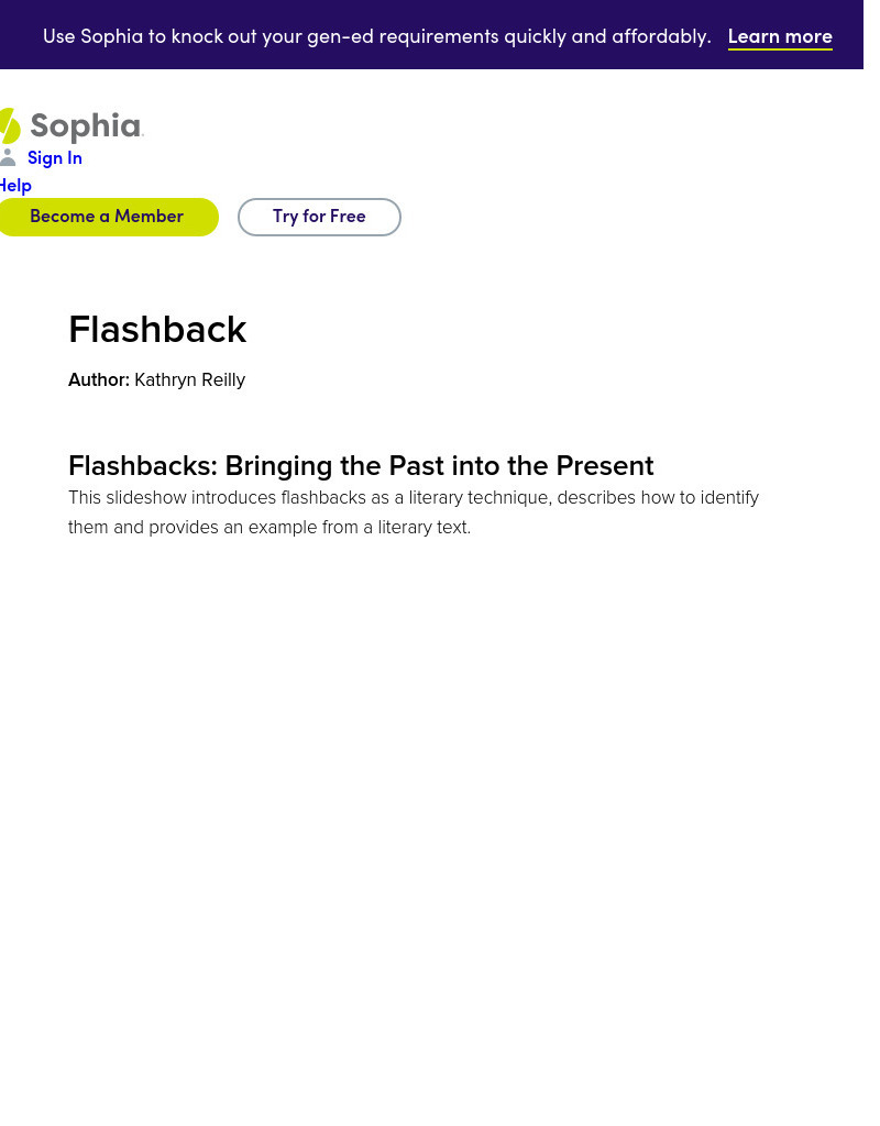 Sophia: Flashback PPT