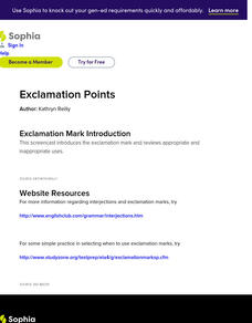 Sophia: Exclamation Point Instructional Video