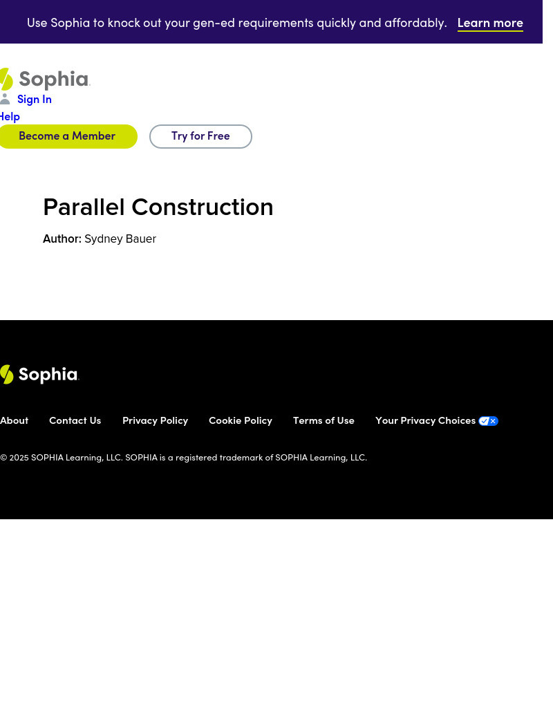 Sophia: Parallel Structure Instructional Video