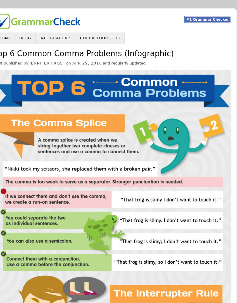 Grammar Check: Top 6 Common Comma Problems (Infographic) Graphic
