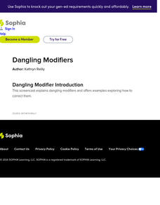 Sophia: Dangling Modifiers Instructional Video