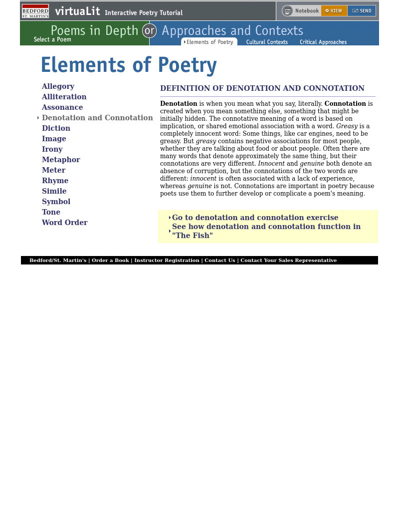 Bedford/st. Martin's: Connotation and Denotation Unit Plan