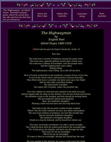 Images Australia: The Highwayman by Alfred Noyes Primary