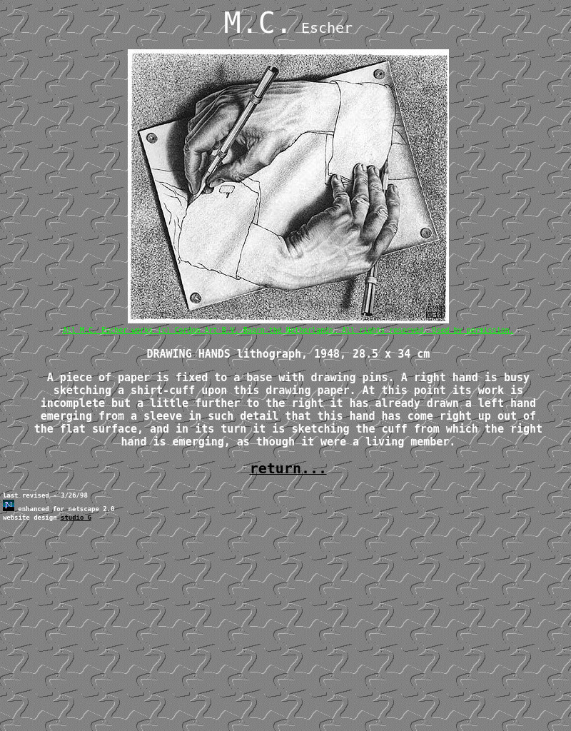 Etropolis: Escher's "Drawing Hands" Graphic