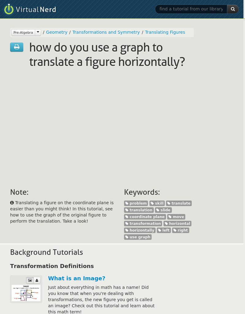 Virtual Nerd: How Do You Use a Graph to Translate a Figure Horizontally? Instructional Video