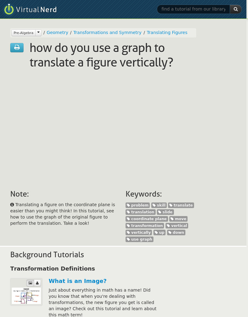 Virtual Nerd: How Do You Use a Graph to Translate a Figure Vertically? Instructional Video