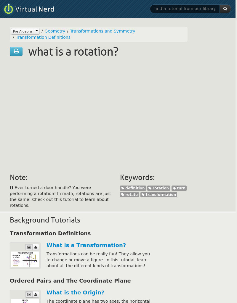 Virtual Nerd: What Is a Rotation? Instructional Video