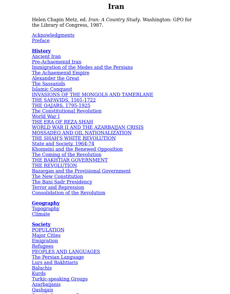 Country Studies: Iran eBook