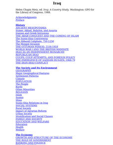 Country Studies: Iraq Handout