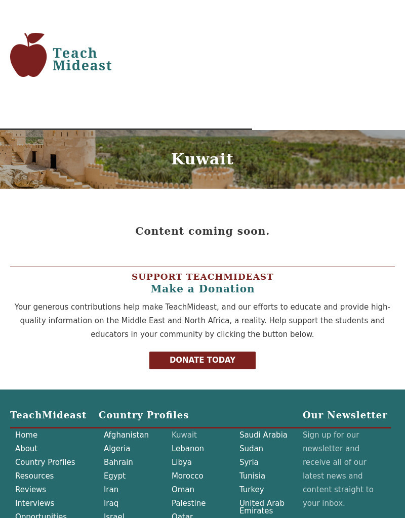Mepc: Teach Mideast: Kuwait Handout