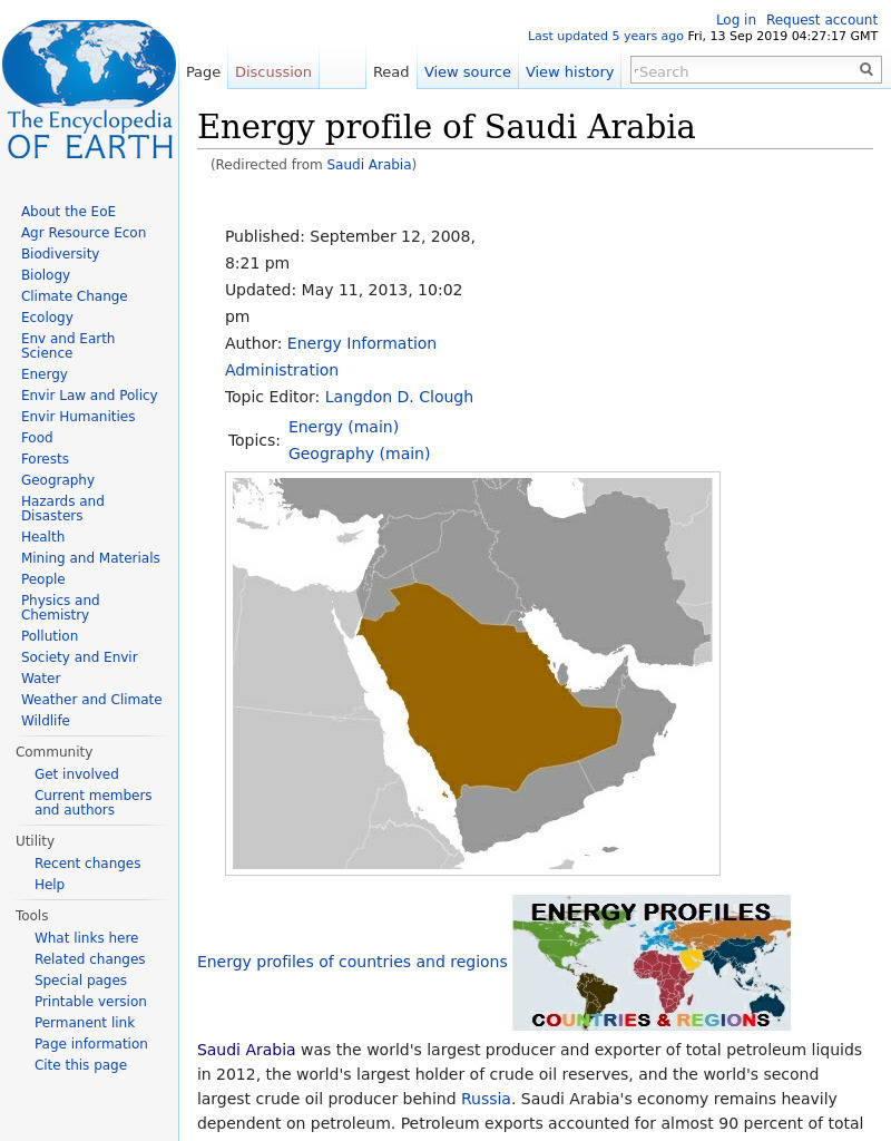 Encyclopedia of Earth: Saudi Arabia Handout