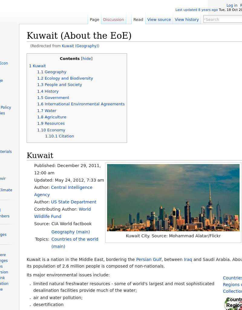 Encyclopedia of Earth: Kuwait Handout
