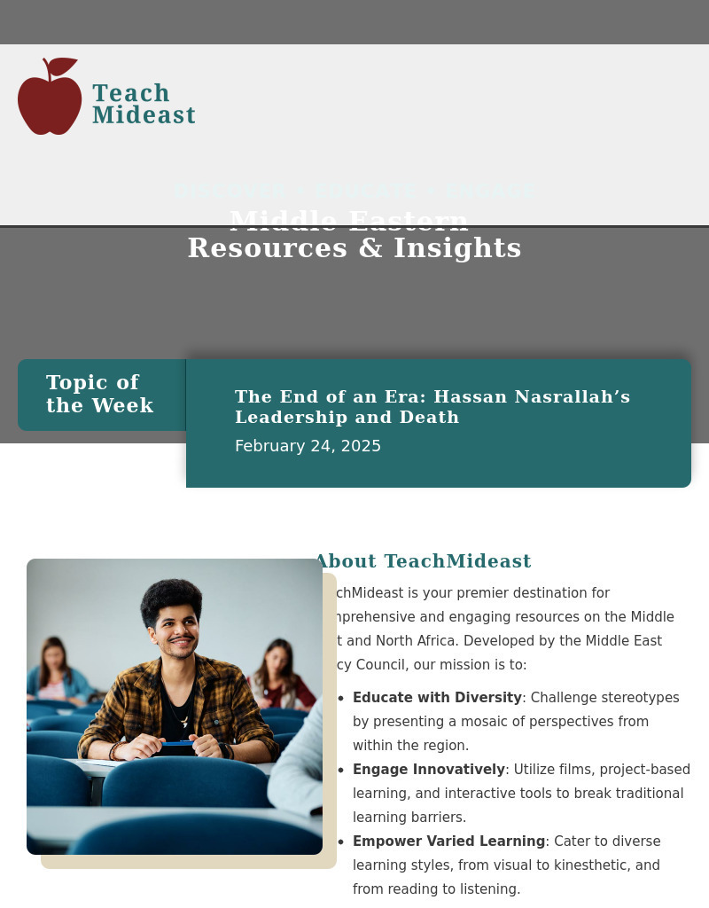 Middle East Policy Council: Teach Mideast Website