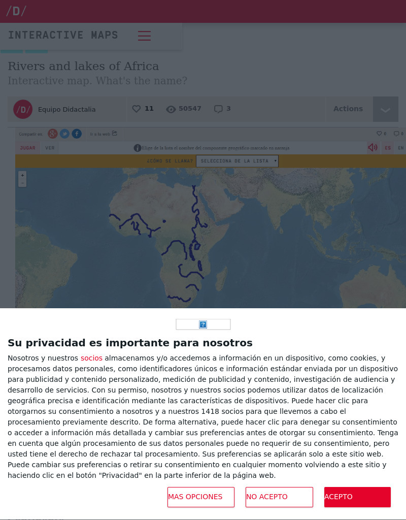 Didactalia: Costas De Frica Rivers and Lakes of Africa Interactive