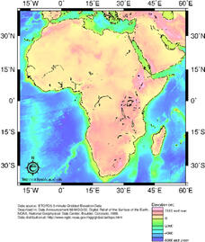 Earthguide: Maps: Shaded Relief: Africa [Pdf] Graphic